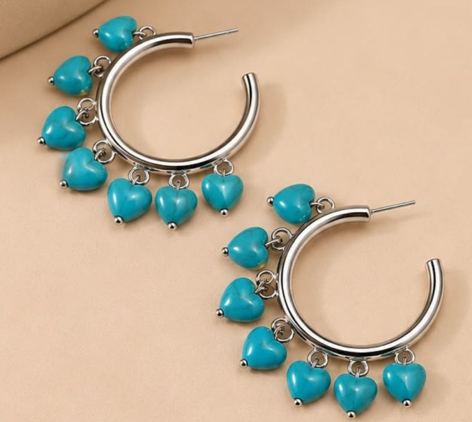 Argola com Gotas Azuis