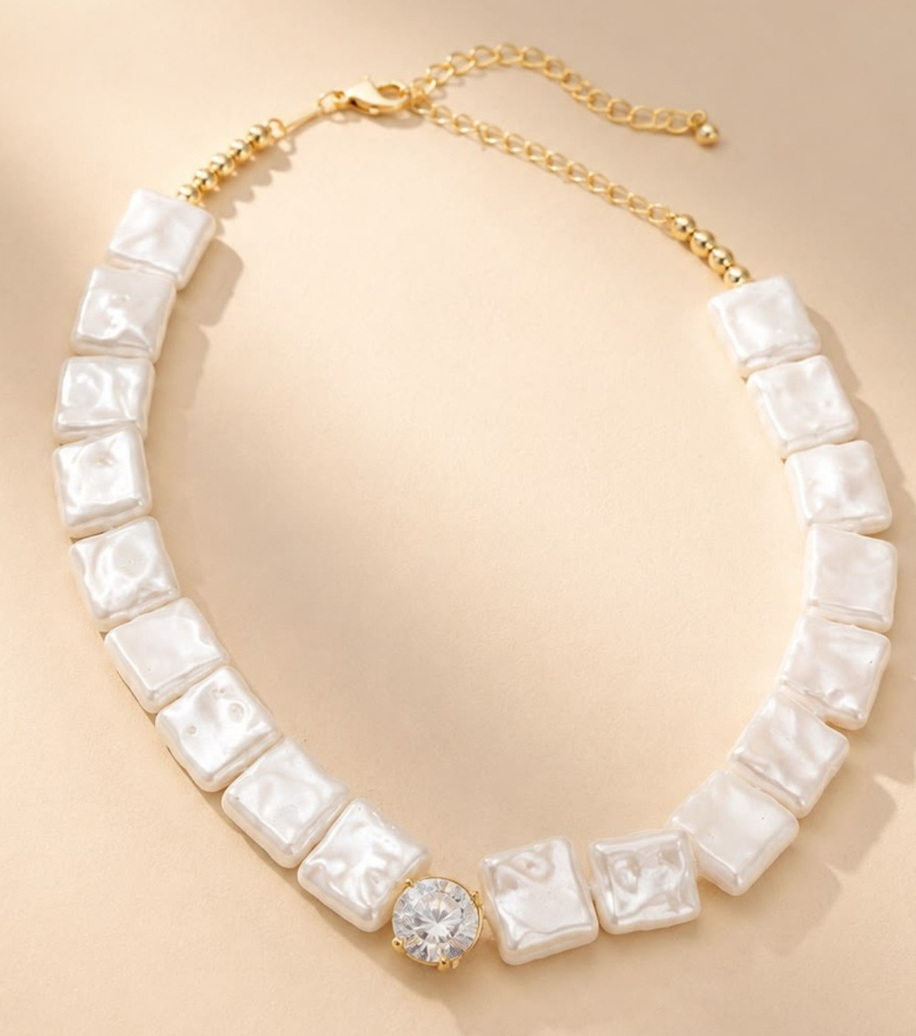 Choker de Pérolas Quadradas